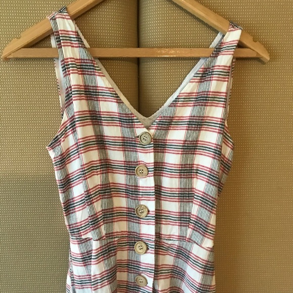 ASOS Mango Button Front Gingham Dress in Red - Picture 6 of 9